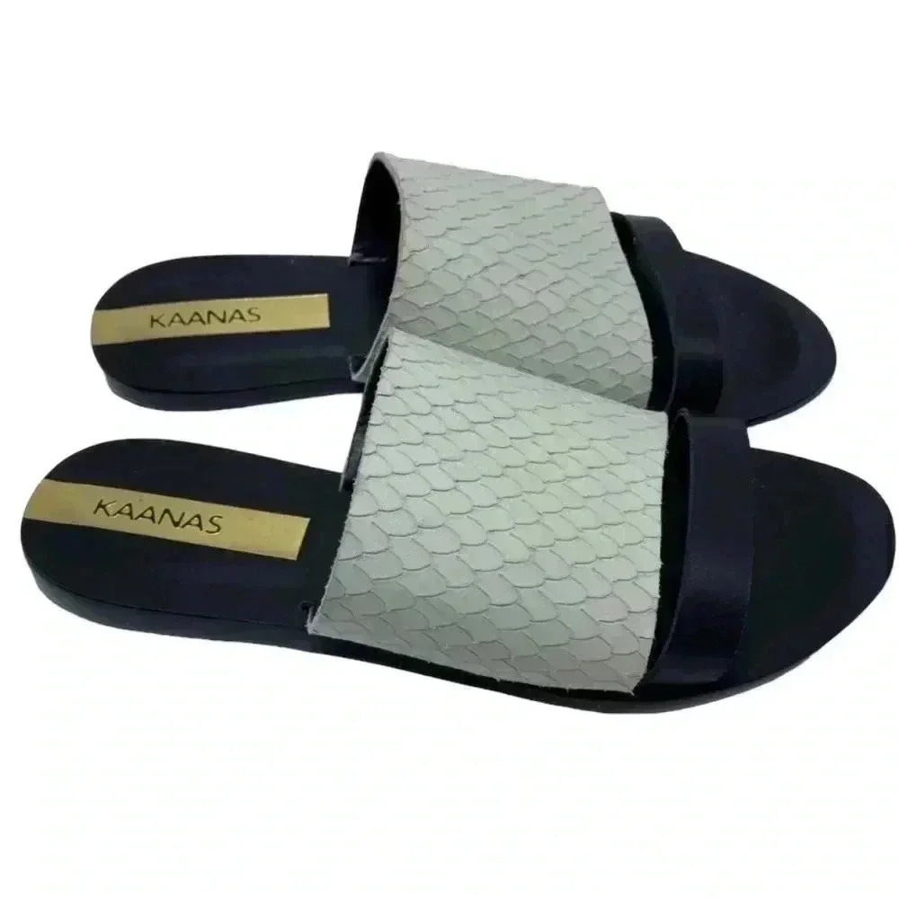 Kaanas Anthropologie leather slip on sandal size 6 - Picture 4 of 7